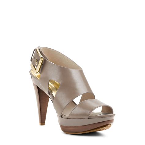 michael kors carla sandal nickel|Carla Leather Platform Sandal .